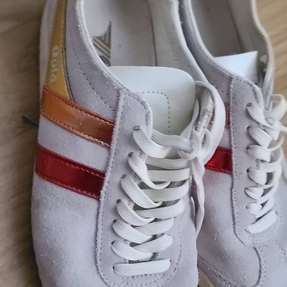 Gola Sneakers with Red and Orange Stripes